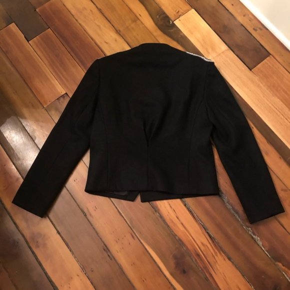 New Alice + Olivia wool military band embellished crop oversized blazer jacket - Picture 16 of 16